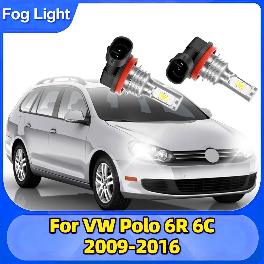 

2X H11 LED Fog Light 200W 6000K White 30000LM CSP Chips Super Bright For VW Polo 6R 6C 2009-2016 Car Fog Lamp Canbus Bulb