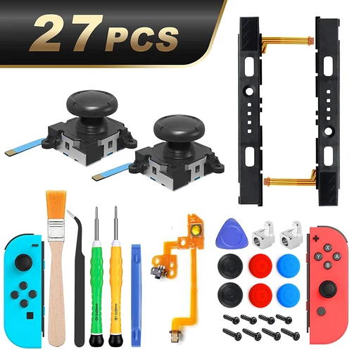 Imagen 2 del producto Kit de repuesto de Joystick Joycon 25 en 1 para Nintendo Switch Ns, piezas de reparación de controlador izquierdo y derecho, accesorio de palanca de pulgar analógico 3D