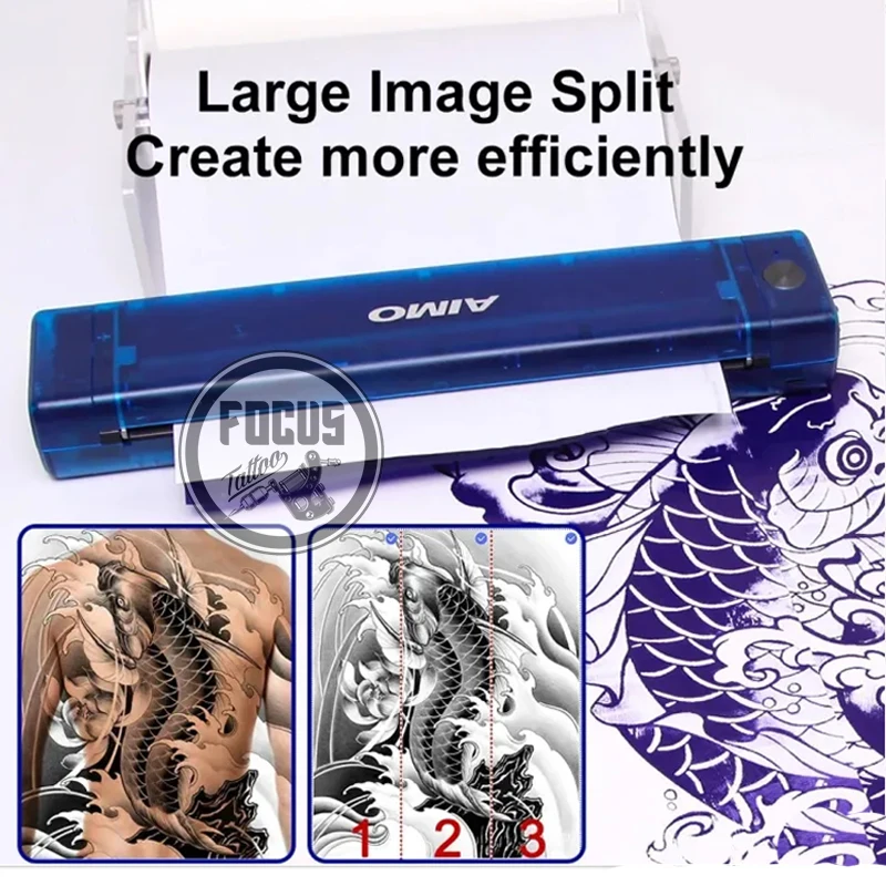 AIMO Tattoo Stencil Printer T08F Thermal Wireless Tattoo Transfer Machine with Transfer Paper Compatible with Smartphone & PC