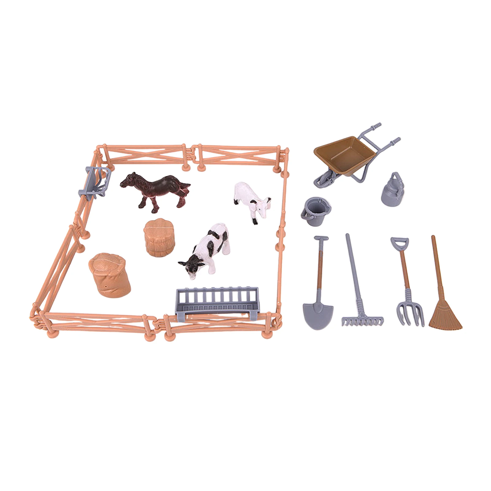 20/49PCS/1Set Cowboys and Plastic Farm Animals Figures Playset Figures Miniature Sandbox Decoration Educational Toys