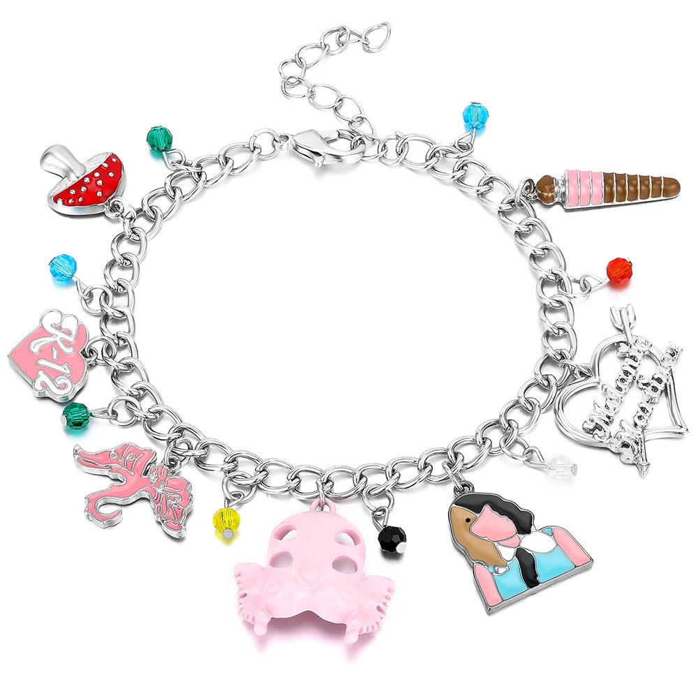 Bracelet à breloques bébé qui pleure rose K12, Melanie Martinez, pendentif masque de portails, enregistrement de bijoux, cadeau de mode, accessoires souvenirs