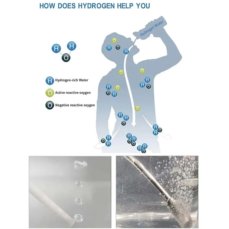 ملحقات صانع مياه الهيدروجين مادة الغذاء 316 قضيب تذويب الهيدروجين من الفولاذ المقاوم للصدأ لصنع المياه H2