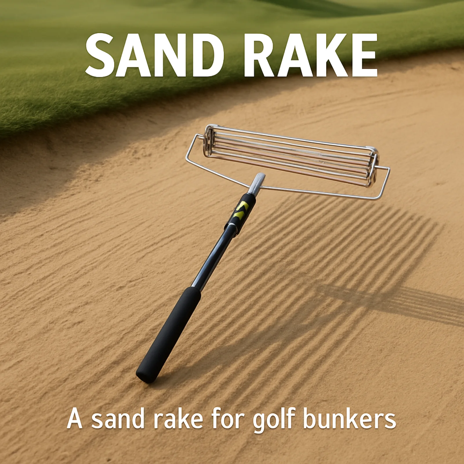 

Sand Golf Sand Rake Golf Club Equipment Eetractable Easy on & Clean Bunker Rake Athletic Sand Tool for Courtyard Golf Court