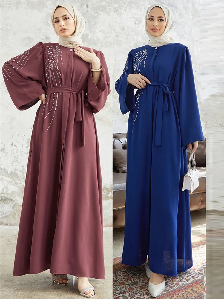 Ramadan Eid Dubai Elegant Abaya Kebaya Islam Muslim Kaftan Modest Dress For Women Robe Musulmane Caftan Marocain Femme Vestidos — zdjęcie 2