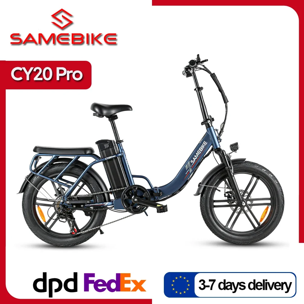 EU-Lagerbestand Samebike CY20 Pro Faltbares Elektrofahrrad für Erwachsene 20 Zoll Fat Tire Commuter E-Bike 48V13Ah Herausnehmbarer Akku E-Bike für Damen