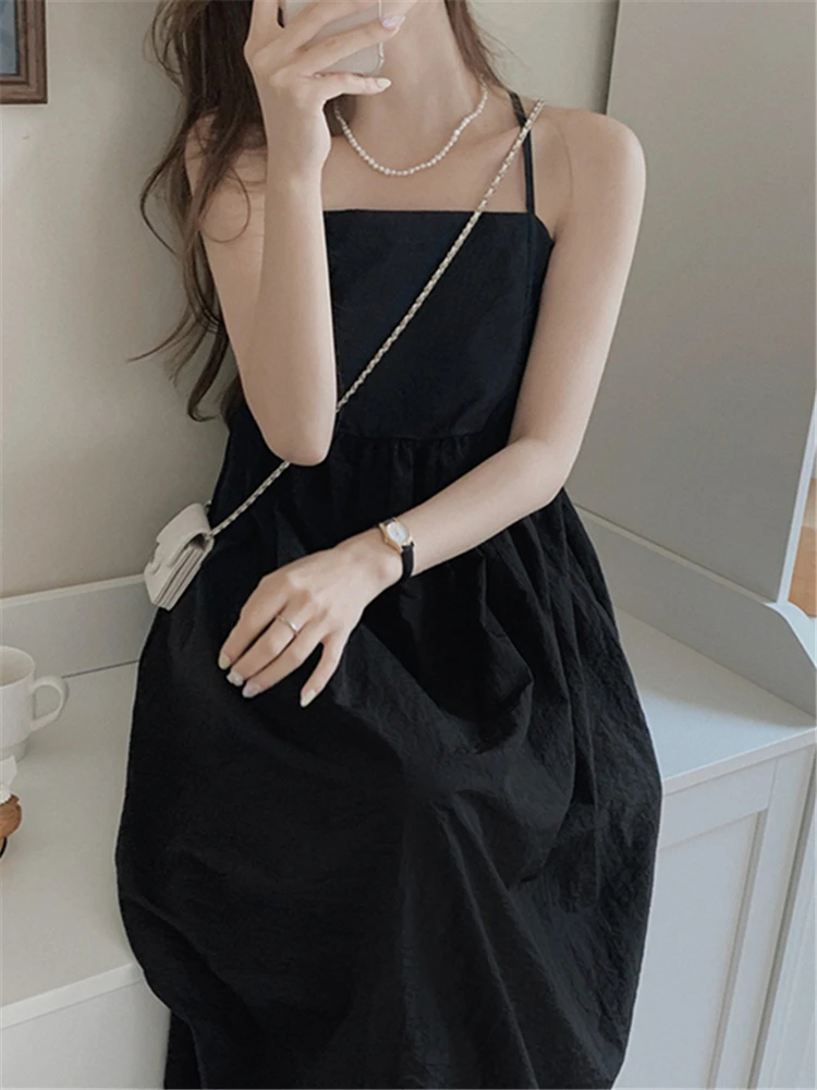 DR3616 2024 New Sundress Dress With A Halter Top Strapless Backless Elegant Sexy Retro Women Autumn Winter Pure Long Dresses