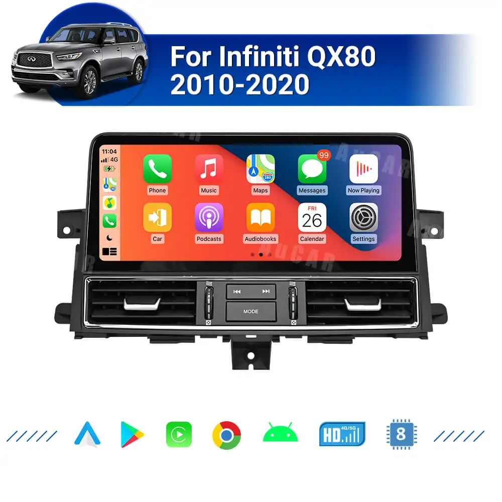 

AuCar 12.3″Android 13 Auto Radio GPS Navigation Multimedia Stereo DVD Player Car Audio Video Head Unit For Infiniti QX80 2010-20