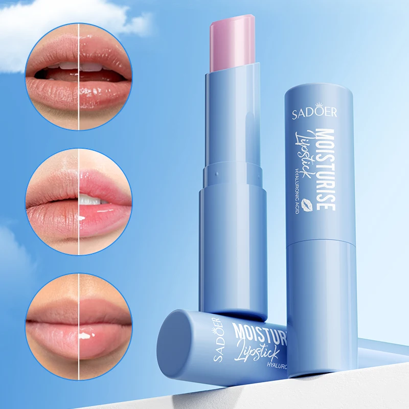 حمض الهيالورونيك مرطب الشفاه بلسم ترطيب العناية بالشفاه عصا لتنعيم مضاد للتكسير يقلل الخطوط الدقيقة والجفاف