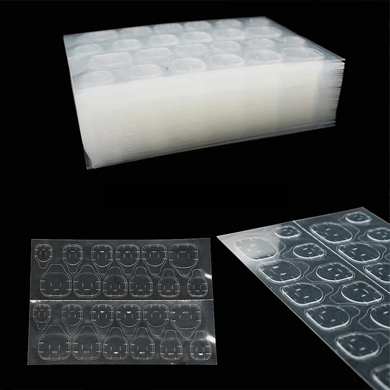 Colle autocollante Double face pour faux ongles, 25 feuilles/600 pièces, onglets adhésifs pour faux ongles, colle gelée imperméable et respirante