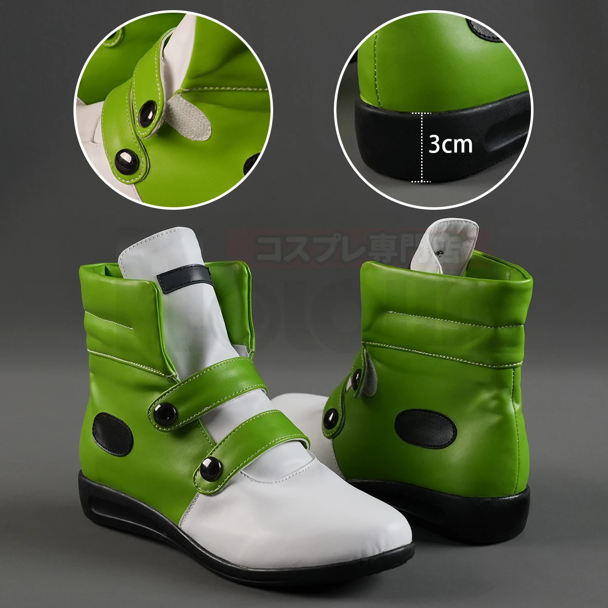 HOLOUN Mob 100 Anime Mobu Saiko Hyaku Kageyama Shigeo Cosplay Boots Men Faux Leather 3CM Heel Casual Shoes EU38 to EU48