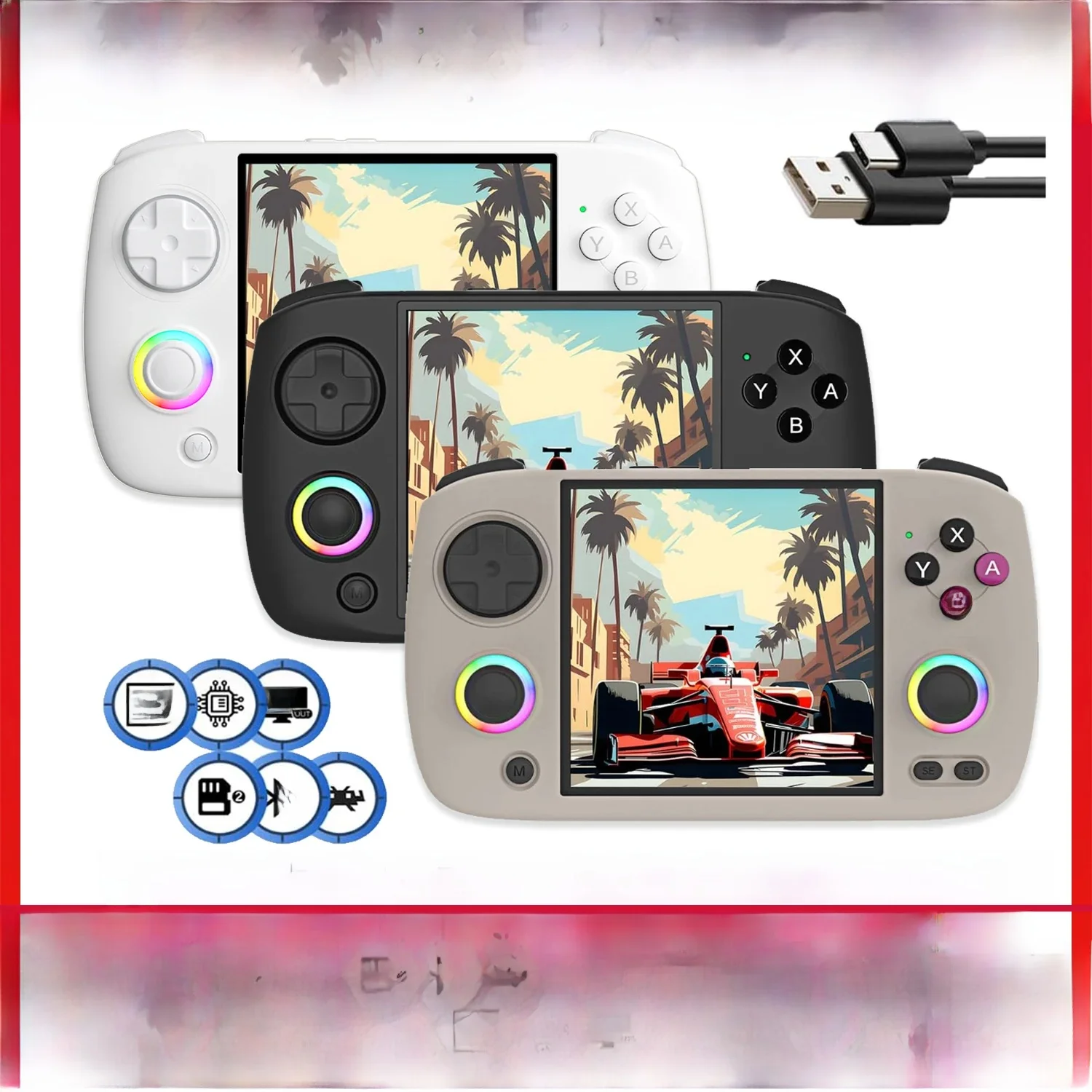 ANBERNIC RG CubeXX Handheld-Spielekonsole 3,95 Zoll 720*720 IPS OCA 1:1 Bildschirm 3800 mAh H700 Linux-System RGCUBEXX TV HD Out mit APP