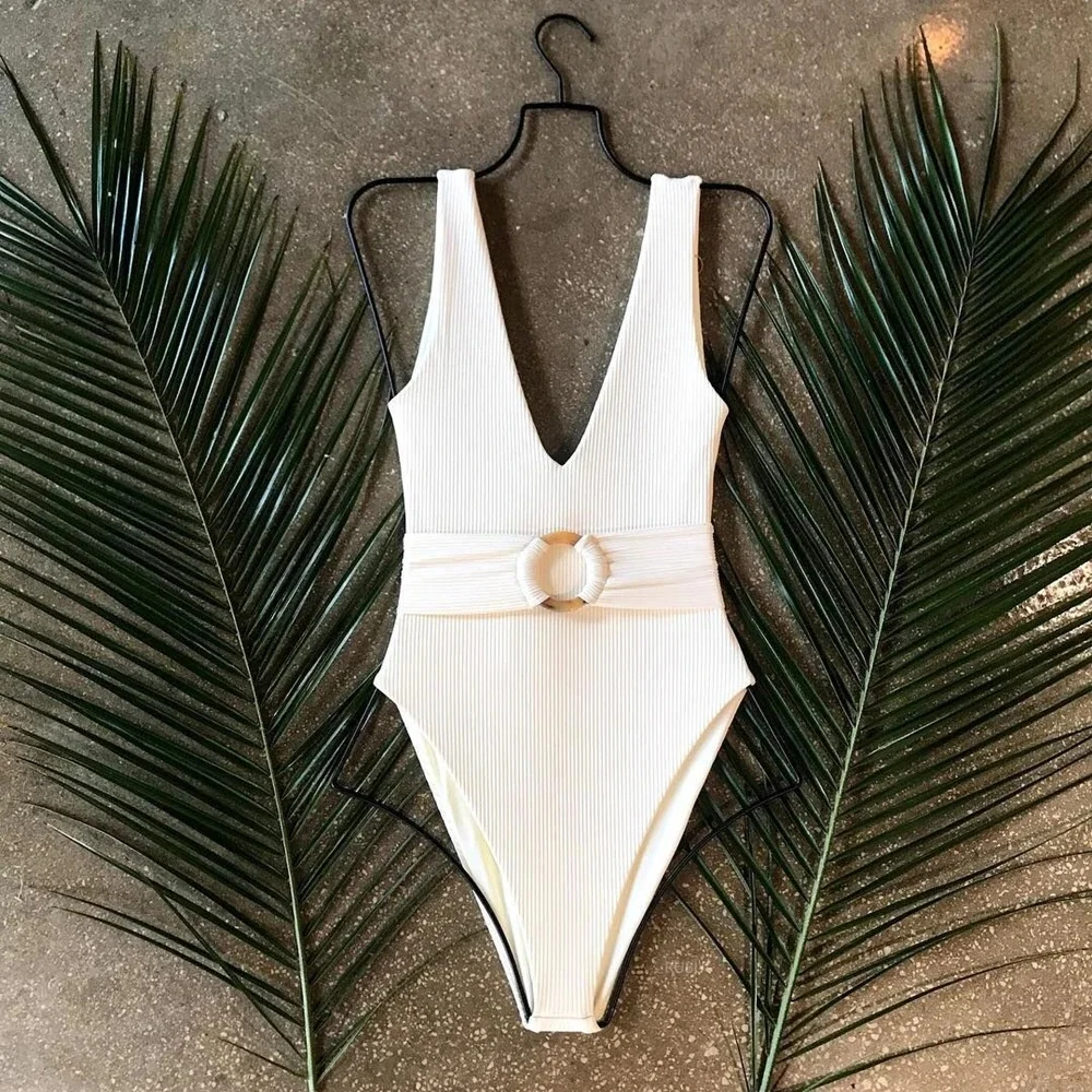 Strój kąpielowy jednoczęściowy Amber Belt 2026, damski strój plażowy, maillot femme, monokini, biquini, maio mujer, trikini, badpak, stroje damskie — zdjęcie 2