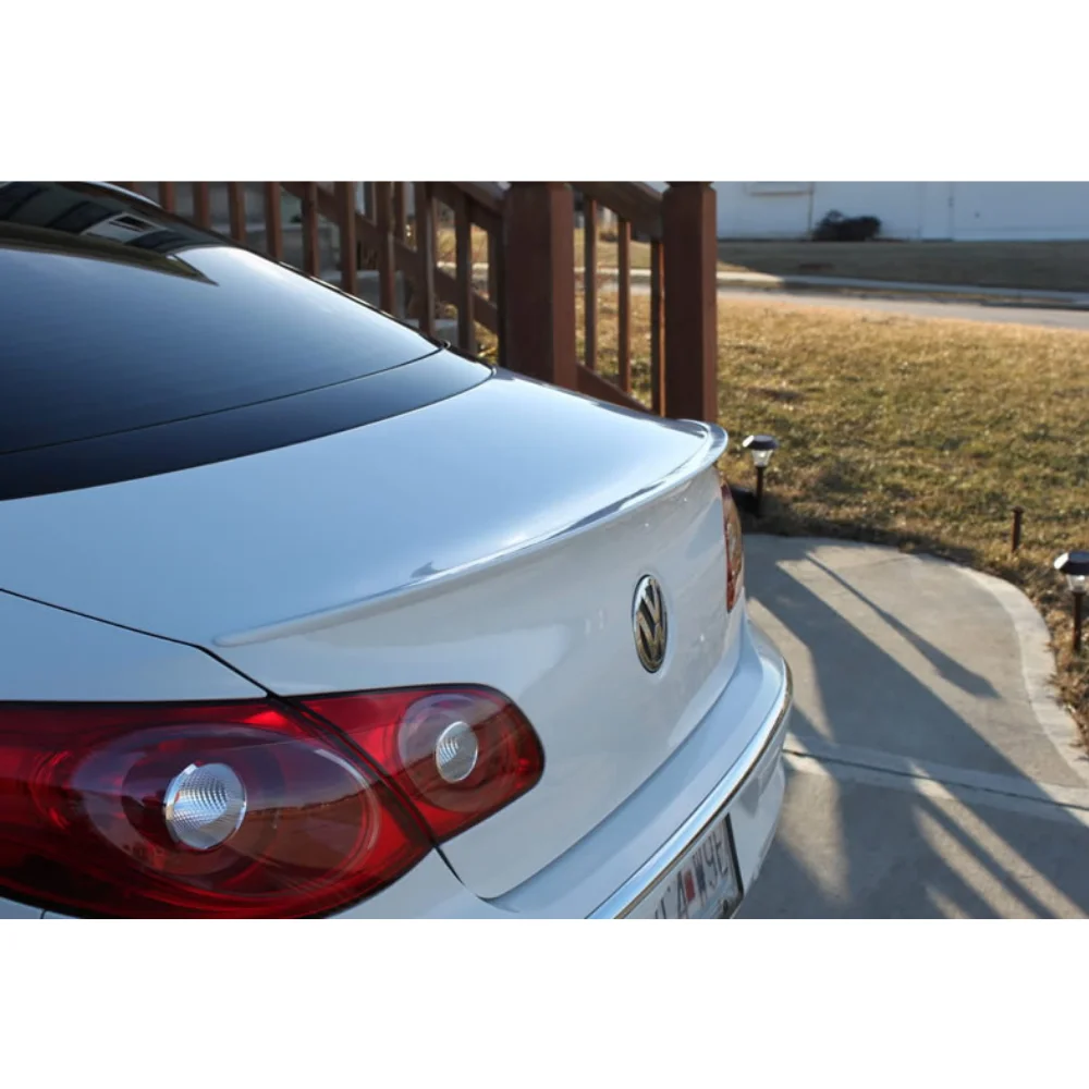 For Volkswagen Passat CC B7  Glass Under Spoiler Fiber Material Rear Roof Spoiler Wing Trunk Lip Car Styling Compatible