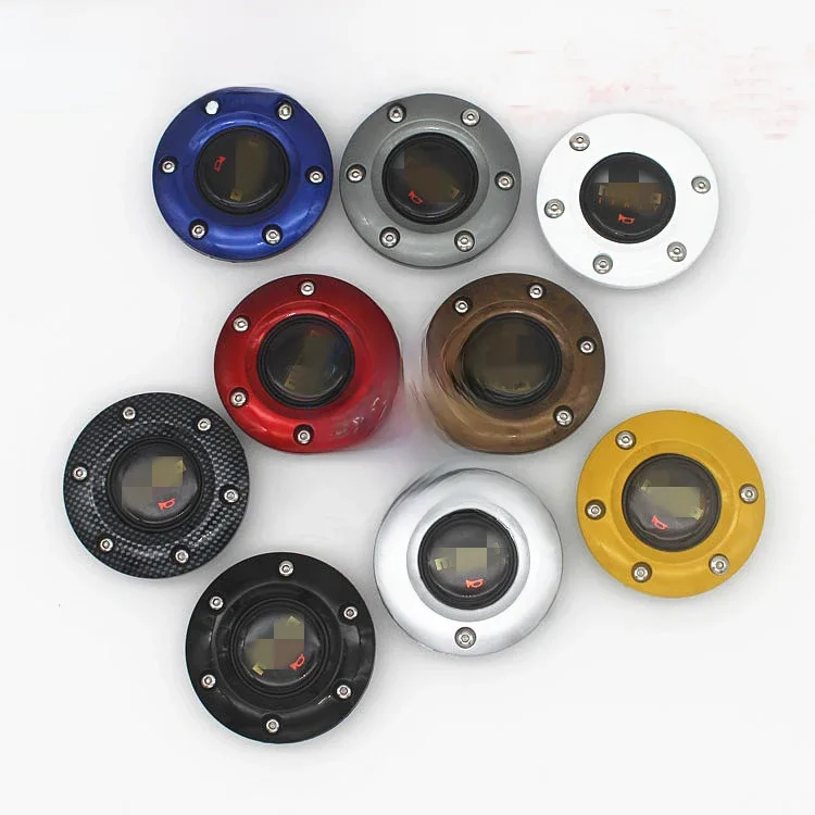 Bouton de klaxon de volant de Sport de course en Fiber de carbone de style de voiture