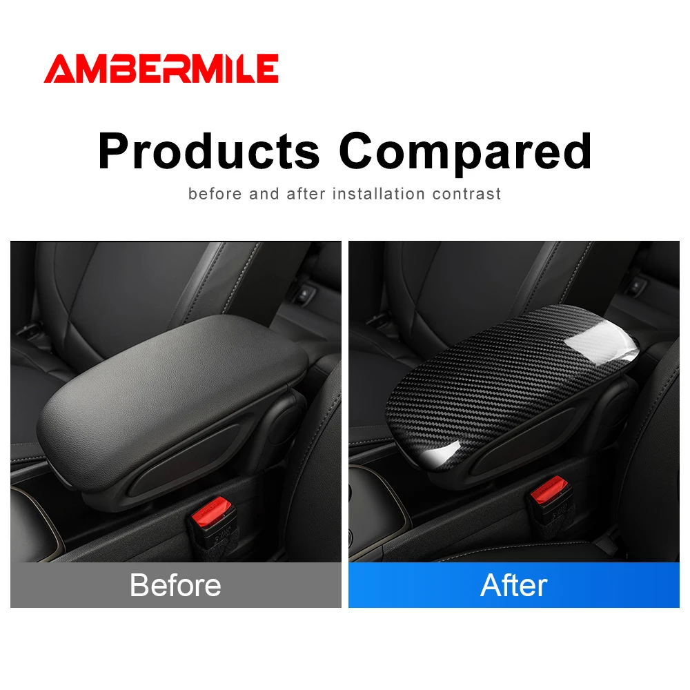 Real Carbon Fiber Hard for BMW Mini Countryman F60 2017-2022 Accessories Car Armrest Storage Box Protective Cover Interior Trim