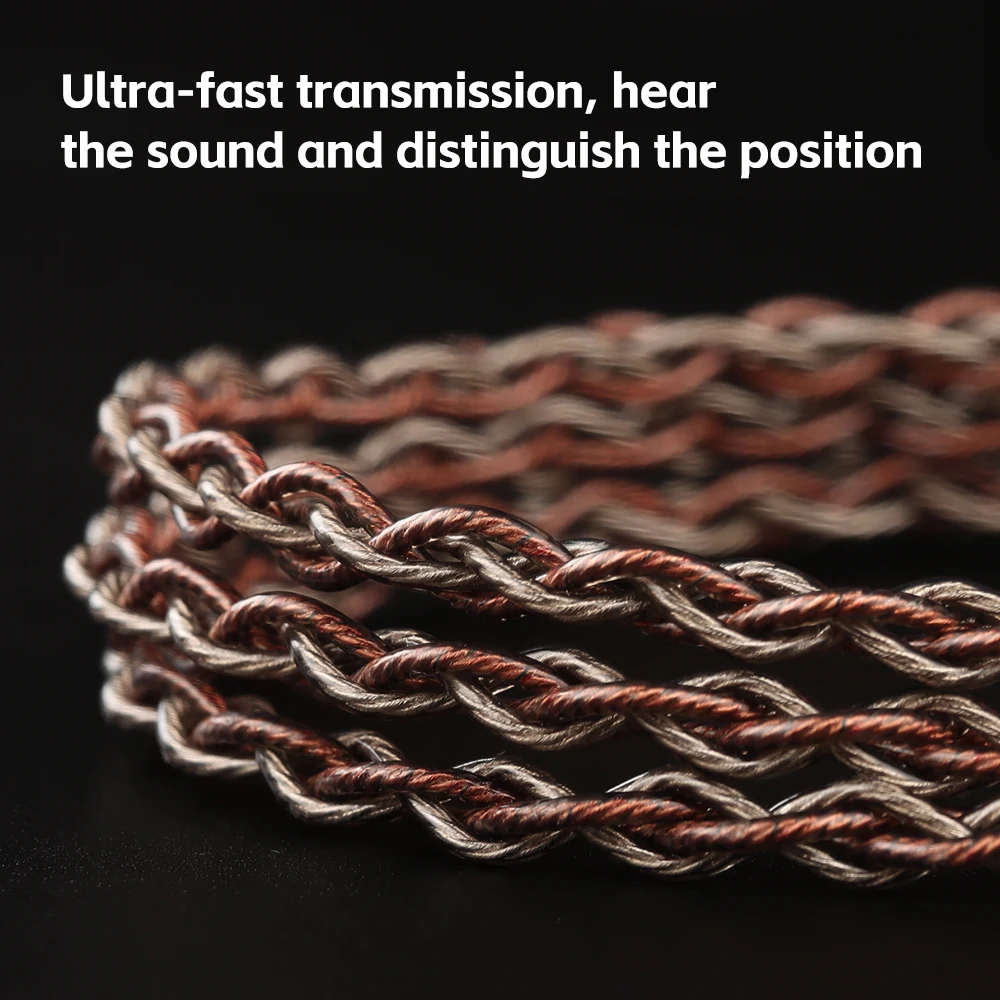 كابل ألعاب من TRN-RedChain Plus ، مطلي بالفضة ، من النحاس OFC ، ترقية مختلطة ، قابل للفصل 3.5 مللي متر ، 1.2 متر ، 2 متر ، 4-core