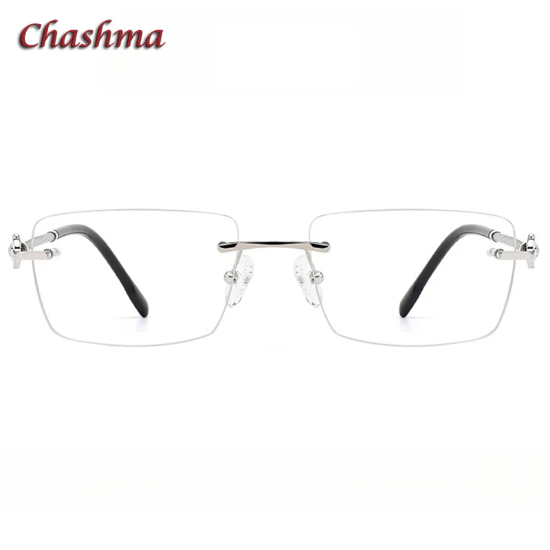 Chashma Prescription Glasses Men Fashion Rimless Eyeglasses Frames Pure Titanium for Myopia Recipe Eyewear Lens Women Spectacles