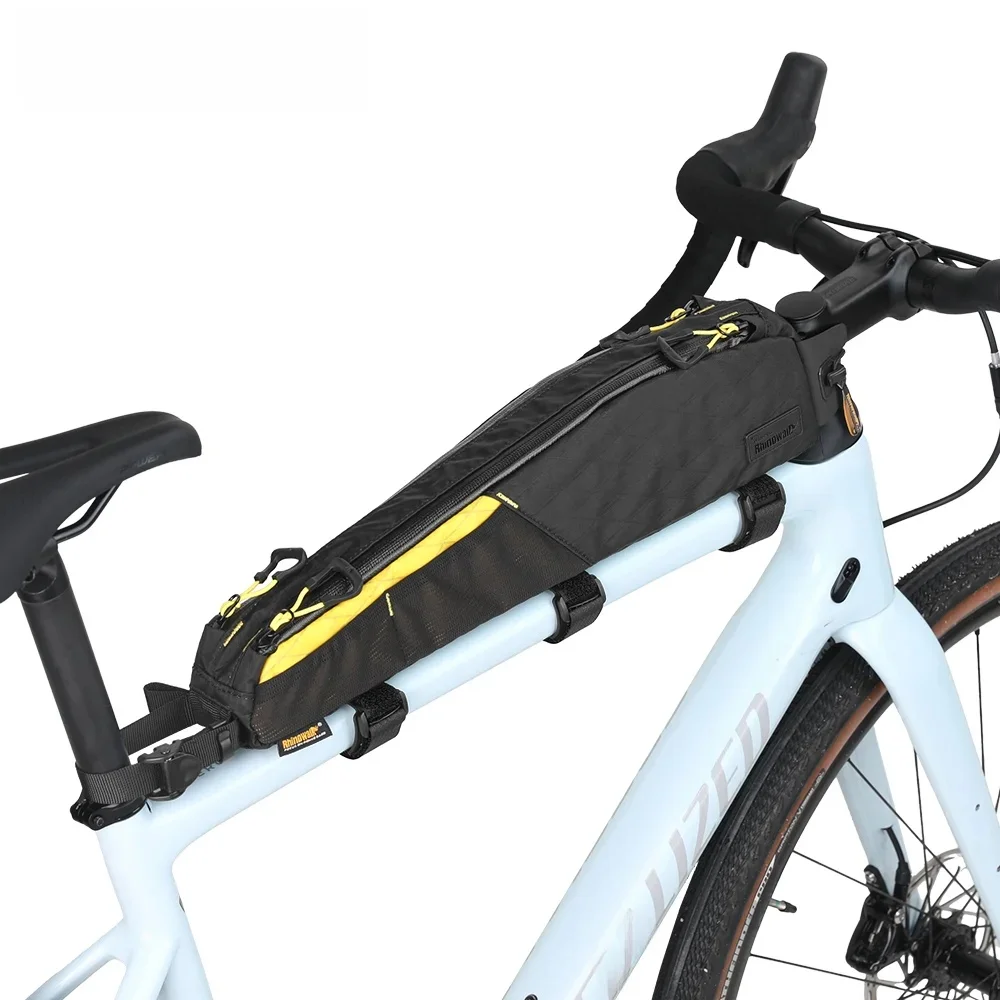 AliExpress Rhinowalk BIke Top Tube Bag Slightly WaterProof Frame Bag 44cm Length 4 Zippers Separate Compartments For MTB Road Gravel Bike