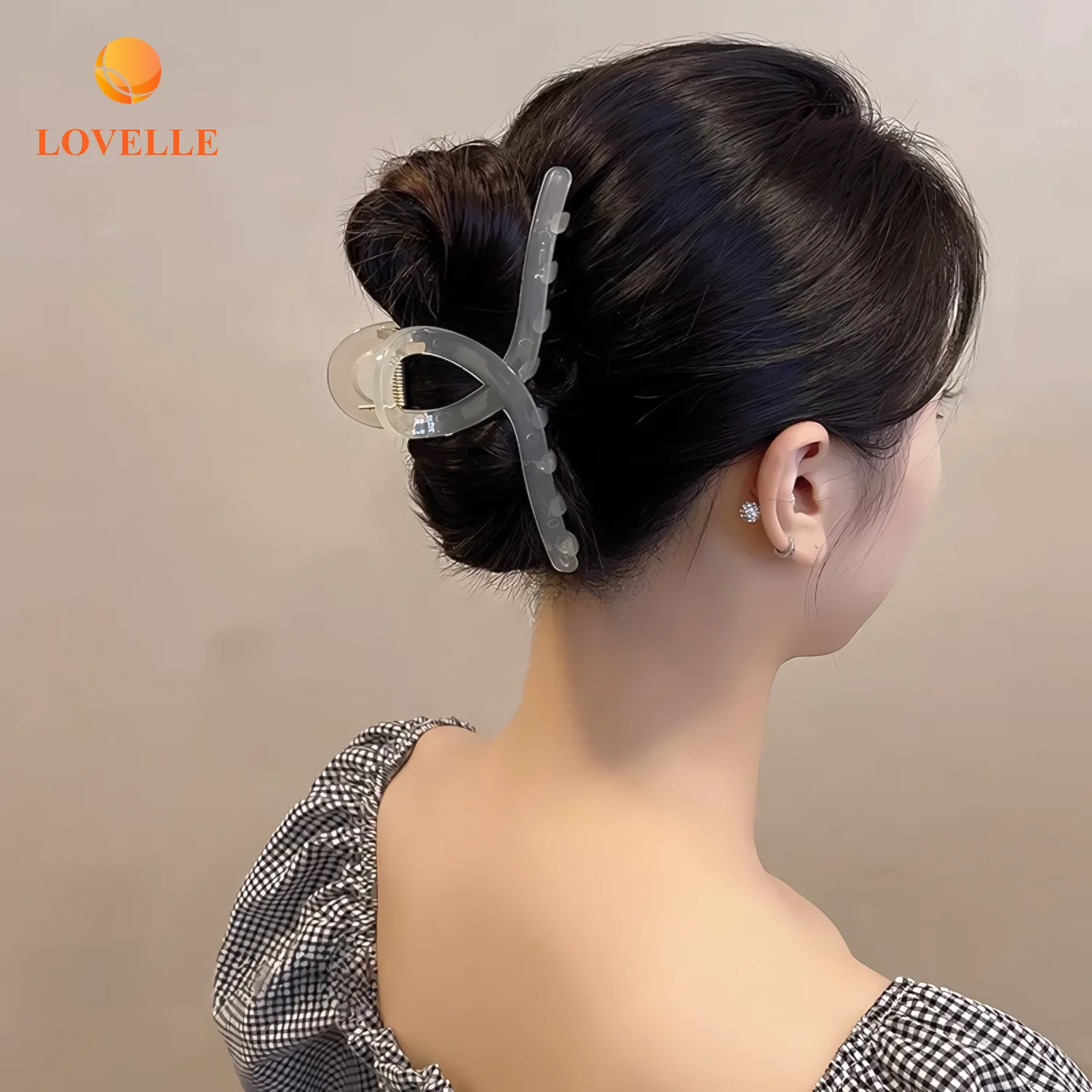 LOVELLO Koreaans eenvoudig ontwerp acryl haarklauw voor vrouwen lang haar 13 cm maat drie kleuren haarclip accessoire hoge kwaliteit