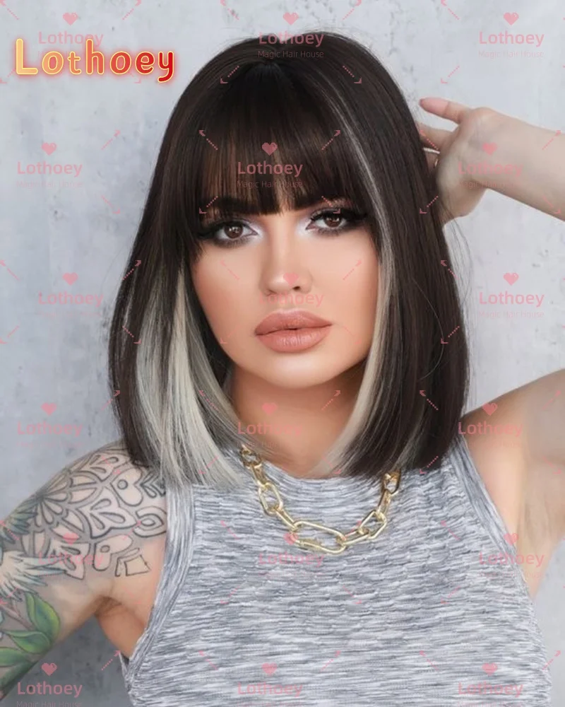 Intercolor 1613, прямой человеческий парик с челкой, без клея, шелковая основа, парик для вечеринки, косплей, глянцевый парик высокой плотности с натуральным блеском