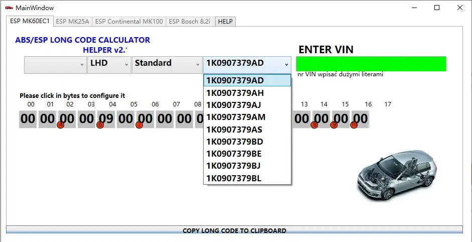 2025 Neuester ABS ESP Langcode-Rechner-Helfer MK60EC1 ABS ESP Langcode-Rechner-Software für V-W Unbegrenzte Installation – Detail 5