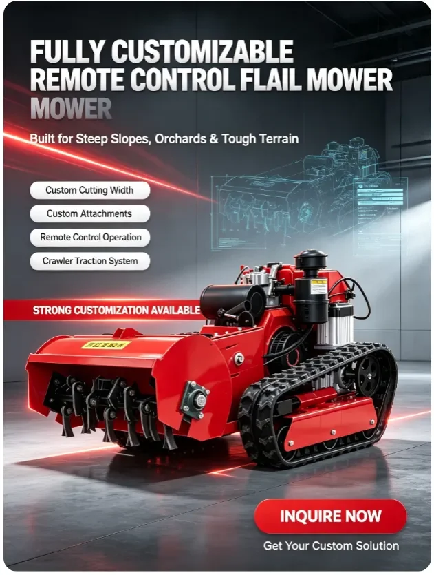 Customized Remote Control Crawler Lawn Mower, Steep Slope Weed Cutter, Low Noise & Low Maintenance Garden Grass Cutting Machine