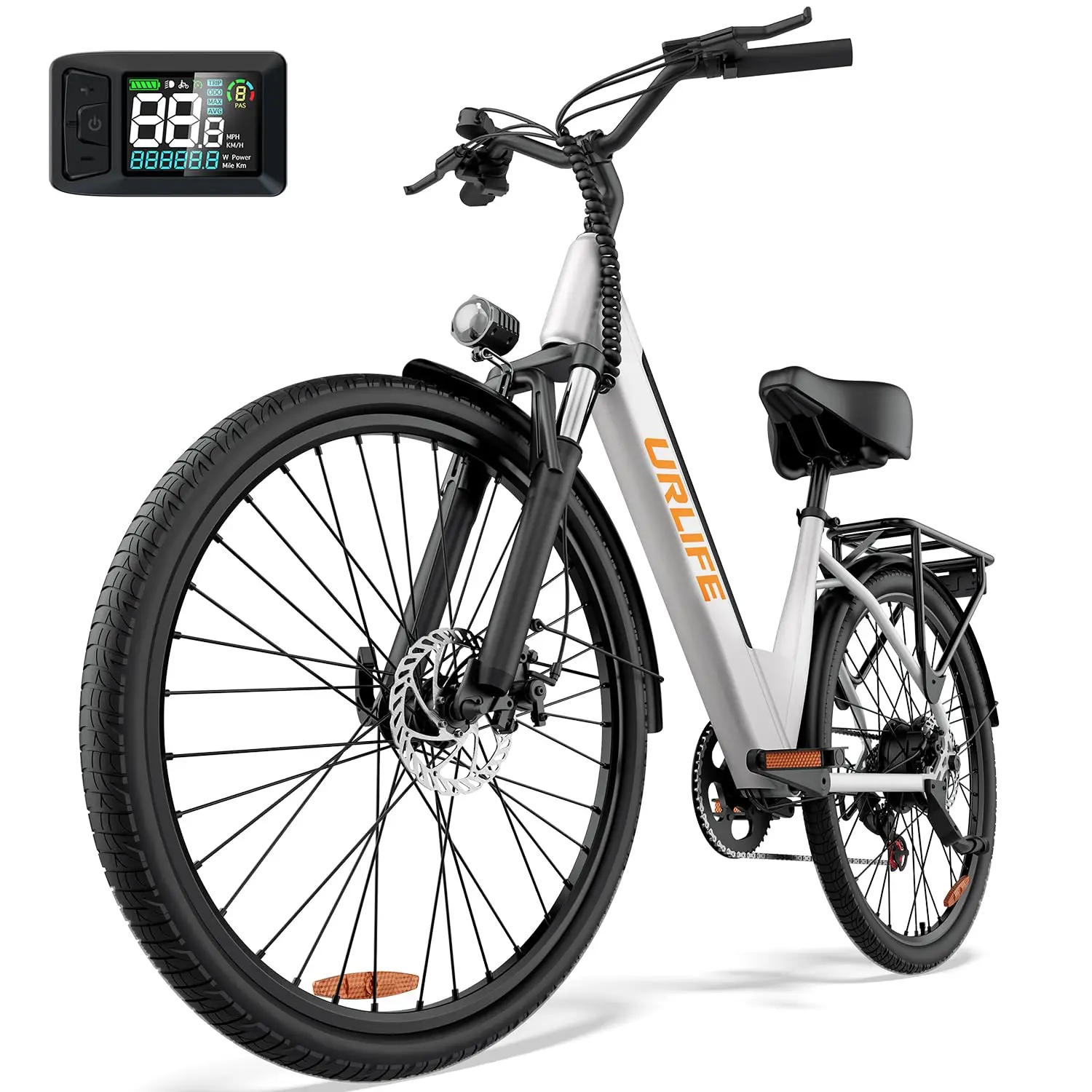 Urbanes Elektrofahrrad Urlife 26 Zoll mit schnell aufladbaren Batterien 36V 13Ah, Reichweite 60 km, Elektrofahrrad für Erwachsene