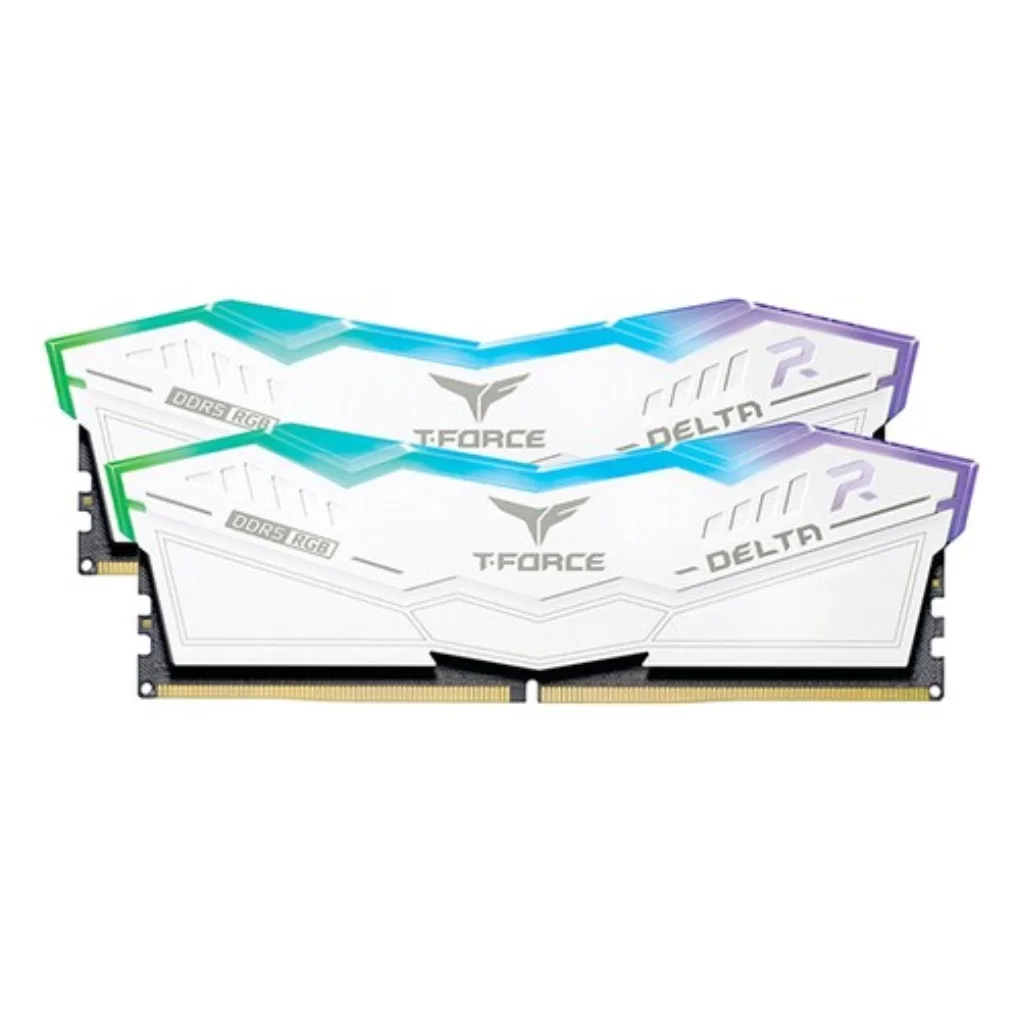 TeamGroup T-Force DDR5-6000 CL38 Delta RGB White Package 64GB(32Gx2) Gaming Dual Ram