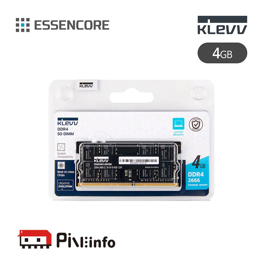 에센코어 KLEVV PC4-21300 4G/8G/16G CL19 DDR4 노트북용 파인인포 (하이닉스 칩 내장)