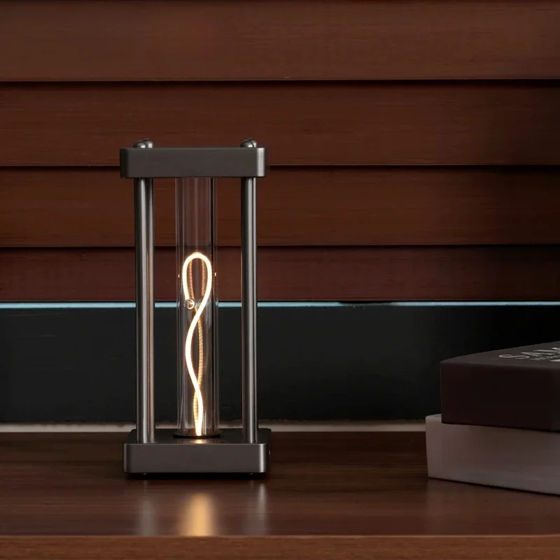 LED Touch Switch Creative Square Quantum Night Light Square Wire Table Lamp Bedroom Bedside Study Reading Eye Care Type-C Decor