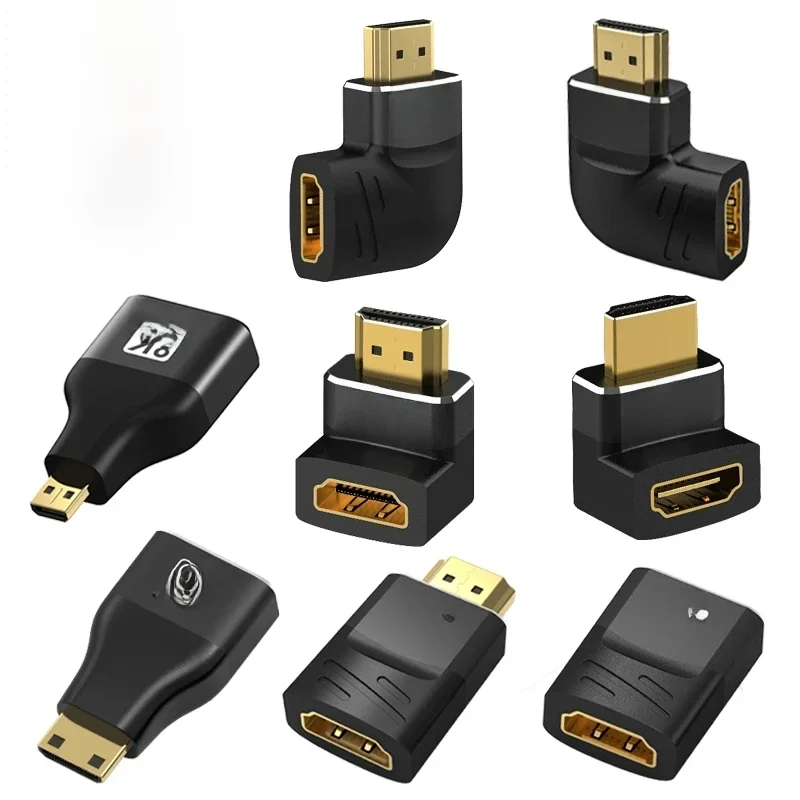 MIZIQIER Adaptateur HDMI 2.1 mâle vers femelle, 8K, convertisseur 8K 60Hz 4K 120Hz, 48Gbps, résistant, compatible PS5, PS4, HDTV, Roku, TV Stick, PC, 90, 270