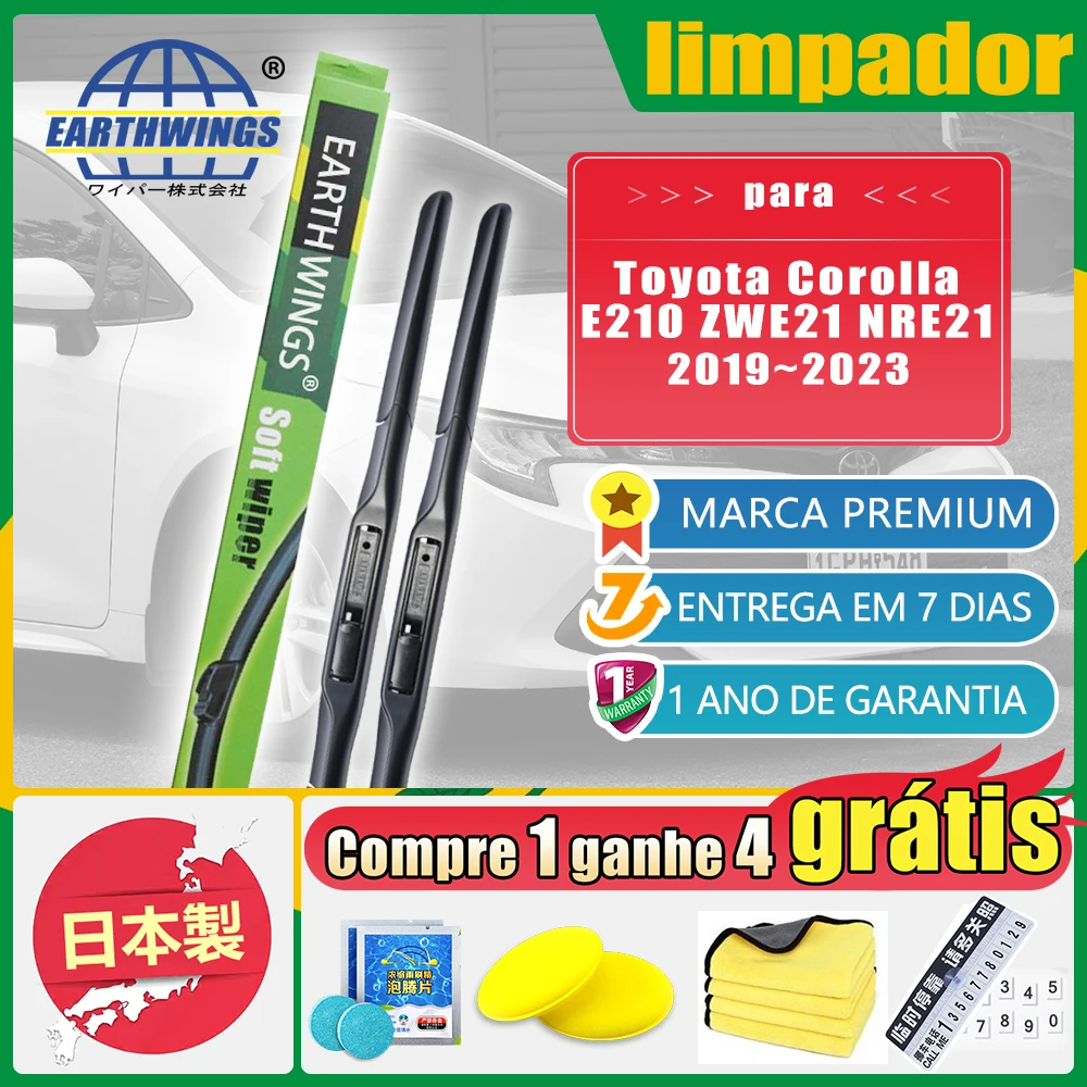 Para Toyota Corolla E210 Sport Hybrid ZWE21 NRE21 AZ1 2019 2020 2021 2022 2023 Front Limpador de pára-brisas Blades Pincéis  Cleaning Pára-brisas  Car Acessórios