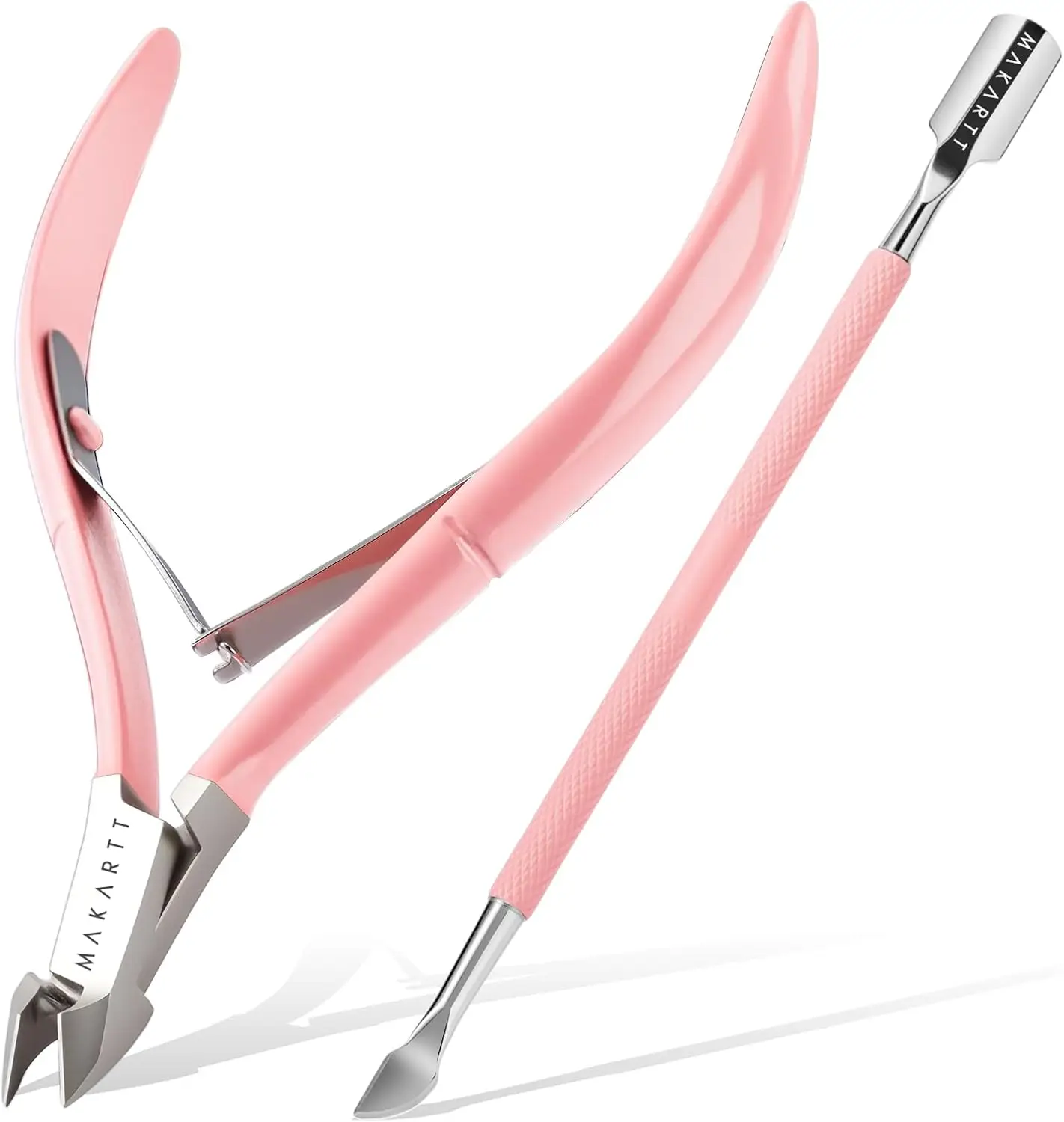 

Makartt Cuticle Trimmer with Cuticle Pusher - Stainless Steel Cuticles Nipper with Dual Spring, Ergonomic Handle, Manicure Tool