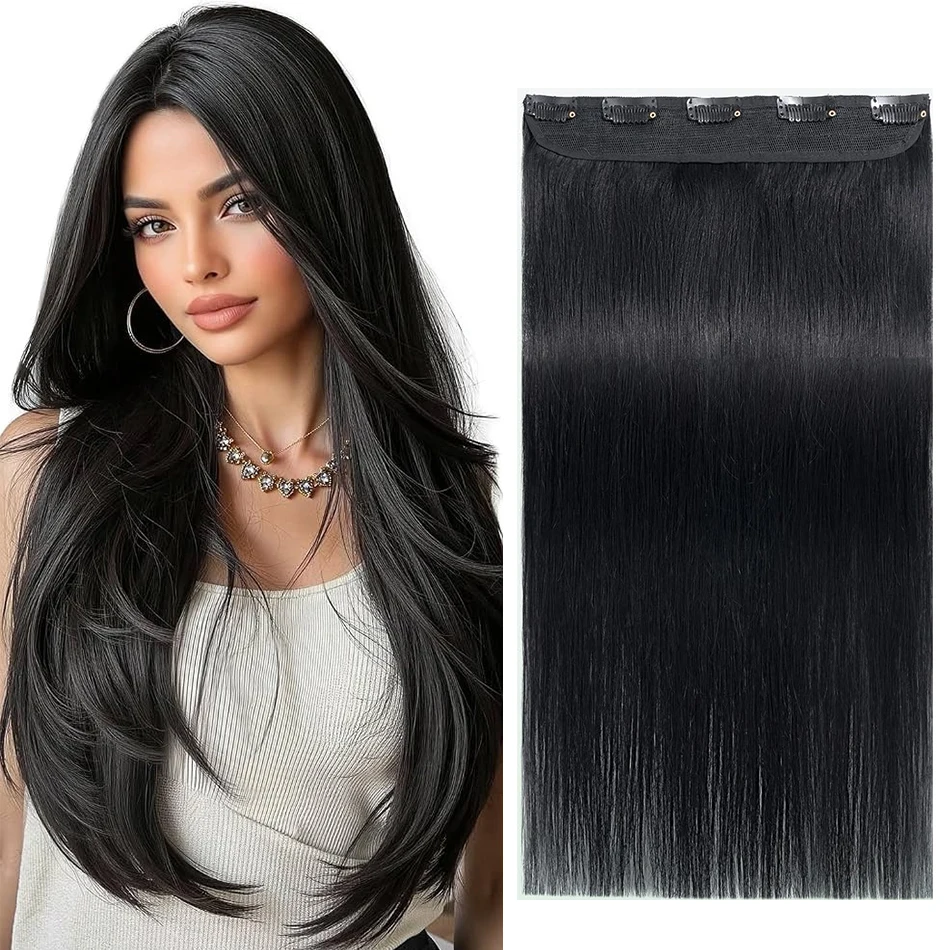 extensions-de-cheveux-a-clipser-une-seule-piece-5-clips-cheveux-humains-remy-longues-et-lisses-extensions-pour-3-4-de-tete-pour-femmes