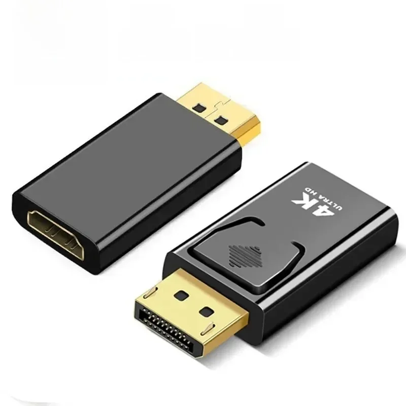 Adapter 4K DisplayPort na HDMI Konwerter DP na HDMI Pozłacane złącza Synchronizacja audio-wideo do monitora PC Laptop PS5 — 2