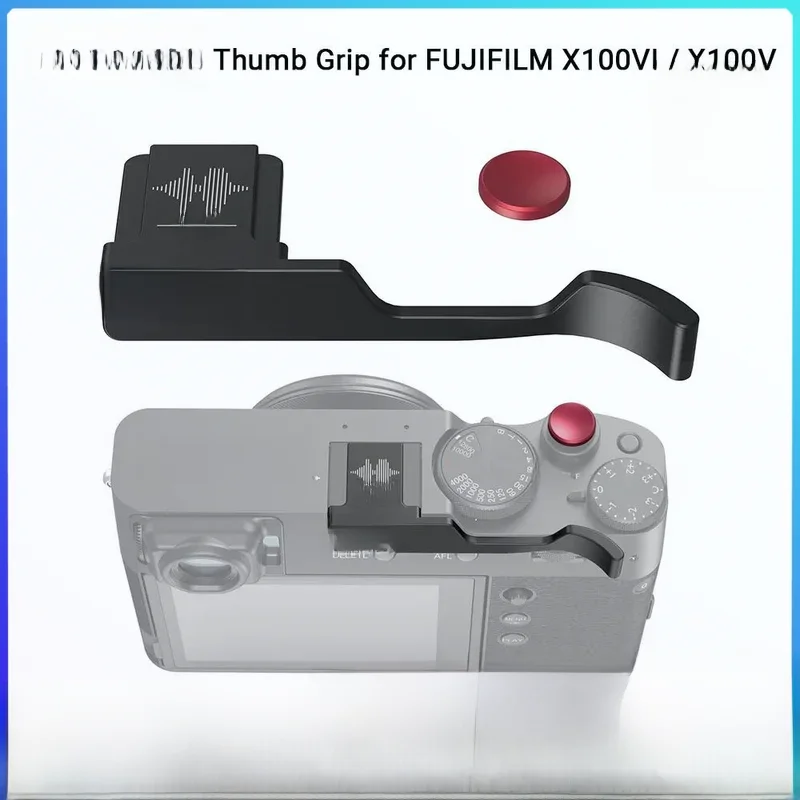 SmallRig Daumengriff mit Blitzschuhabdeckung für FUJIFILM X100VI / X100V (Schwarz) mit konkavem Auslöser -4559