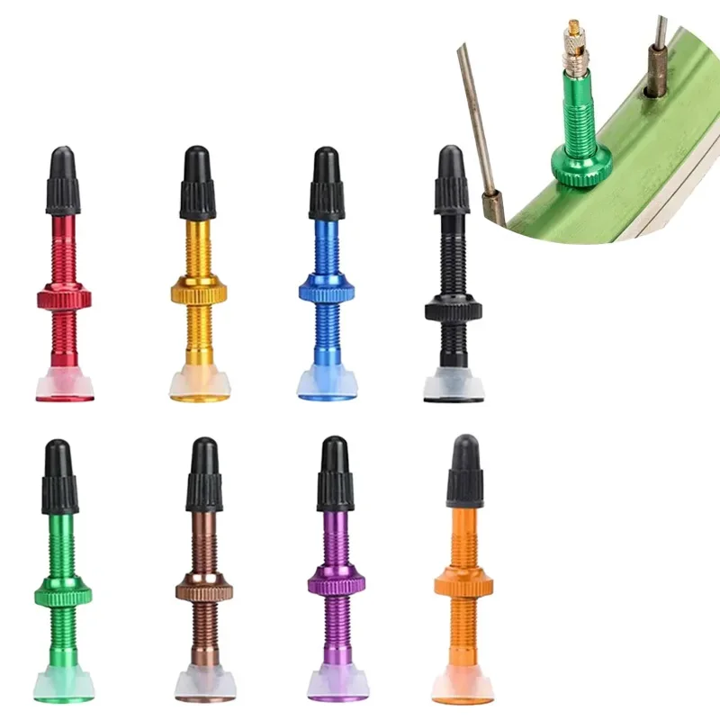 AliExpress NONE Deemount Road/MTB bike Tubeless Tire Presta Valve 40/60mm Aluminum F/V Air Valve Stem 2PCS Core Removable Trye Nozzle Bike Part