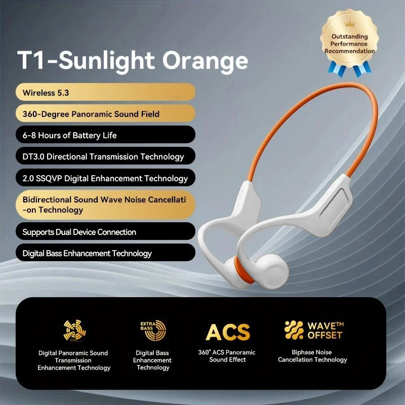 خفيفة سماعات توصيل العظام بلوتوث 5.4 10H وقت اللعب مفتوح الأذن سماعة رأس لاسلكية للجري/ركوب الدراجات/المشي/القيادة #2
