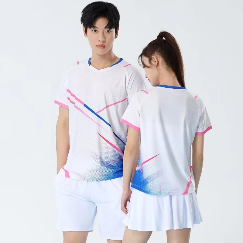 T-Shirt da Ping Pong Unisex maglia sportiva da Badminton traspirante professionale uomo donna camicia da allenamento ad asciugatura rapida per gioco di Ping Pong