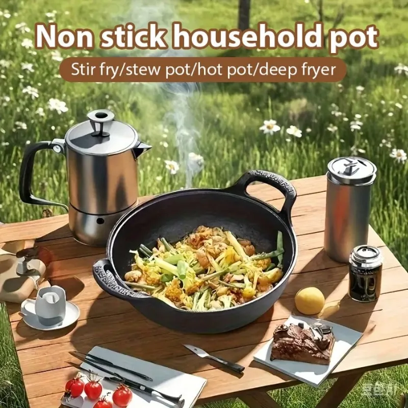 Luxury Non-Stick Cast Iron Soup Pot (20+25cm,Pot) ,Rust Resistant Yuanbao Pot With Lids In 2 Sizes(7.9