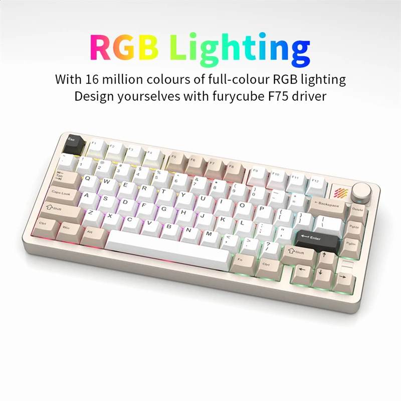 Imagem -06 - Furycube F75s Teclado Mecânico de Alumínio Cnc Completo sem Fio Bluetooth Tipo-c Teclado Mecânico para Jogos 75 Teclas Som de Alta Fidelidade