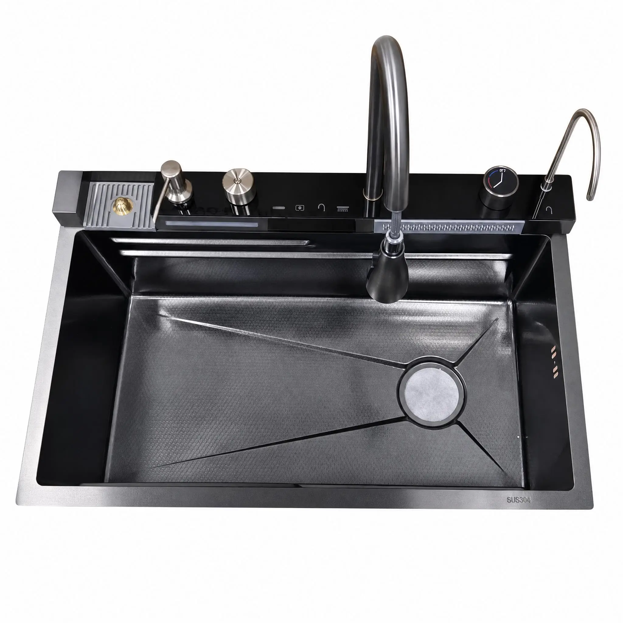 Fregadero, Fregadero de Cocina, Fregadero Empotrado de Esquina de Acero Inoxidable 80 X 45 cm | Cuerpo de Metal, Superficie Antiadherente Resistente a los Arañazos, Duradero, para Cocinas