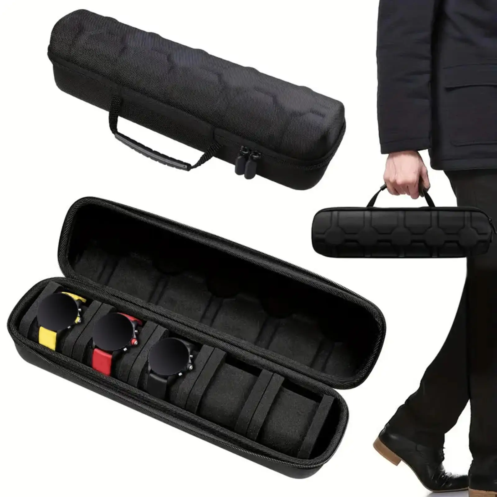 

5-слотовый органайзер для хранения часов из искусственной кожи, чехол-держатель для умных часов, умные браслеты, фитнес-трекеры и все наручные часы