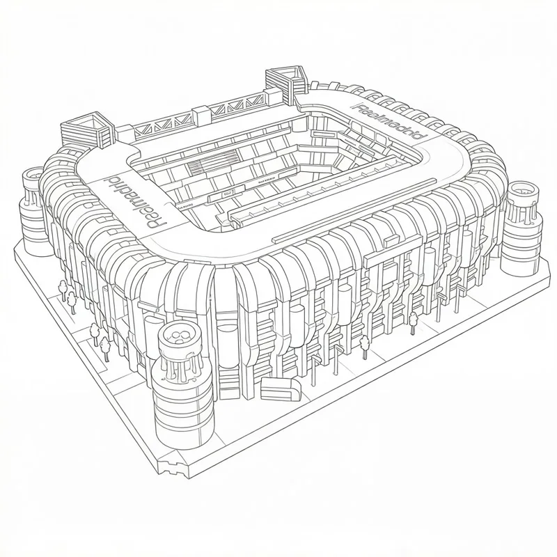 

5878Pcs Santiago Bernabeu Stadium Architecture City Model Building Blocks Bricks Adult Toys Gift Home Decoration
