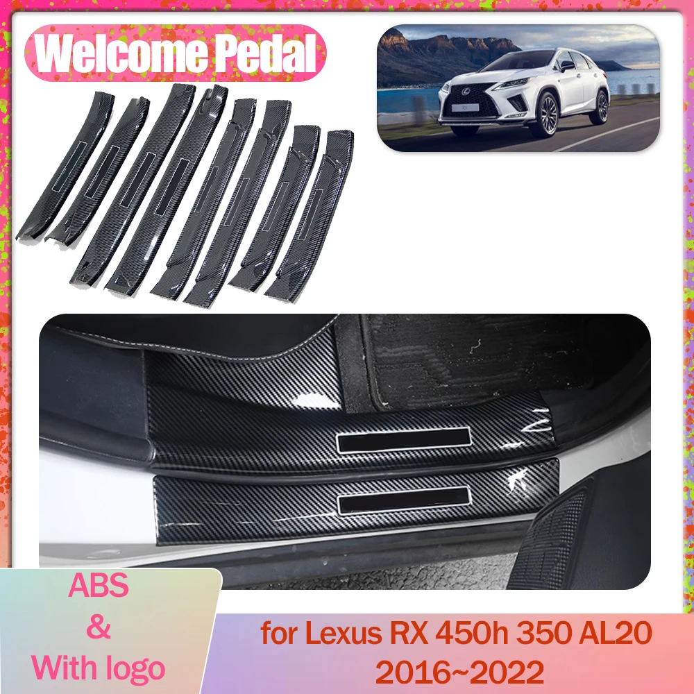 Car Welcome Pedal for Lexus RX 450h 350 AL20 2016~2022 2017 ABS Door Sill Scuff Threshold Guard Plate Trim Strips Accessories