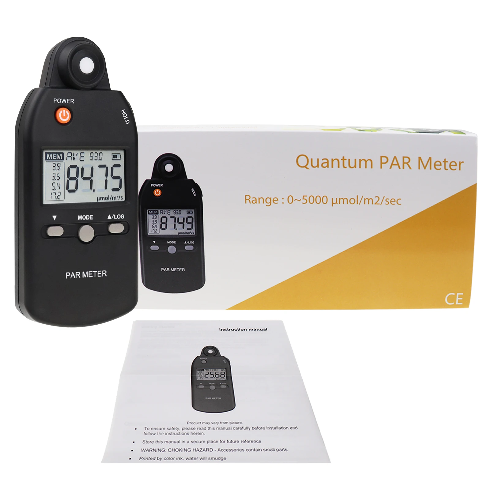 Quantum PAR Meter Lux Meter PPFD Full-Spectrum Tester Photosynthetically Active Radiation for Indoor and Outdoor Plants