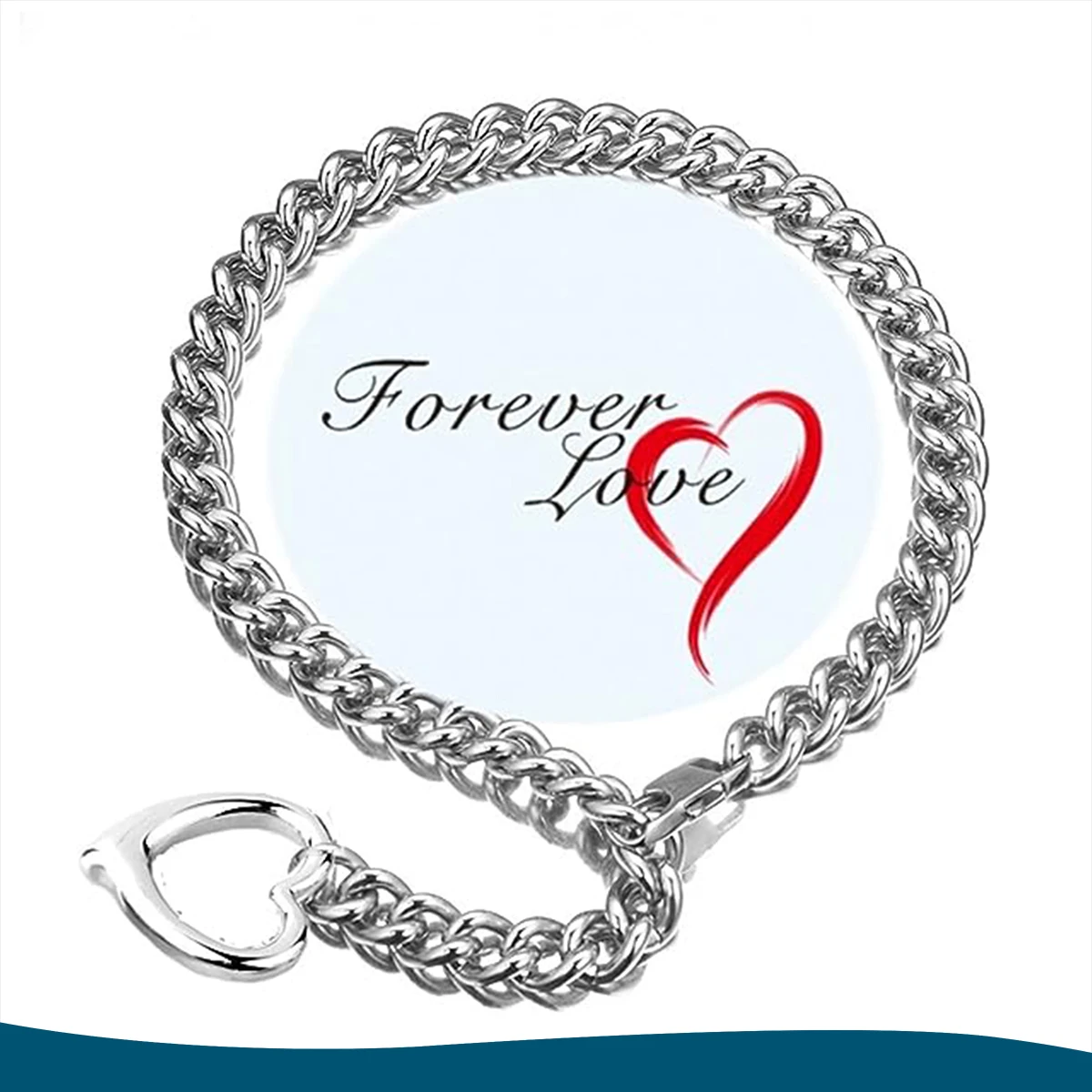 

10mm Curb Chain Necklace with Heart Pendant - Unisex Hip Hop Jewelry for Men & Women