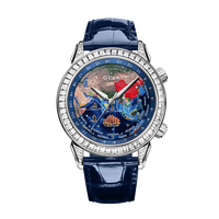 Geya Navigator Limited Edition World Time Design Sailing Map Creative Dial Waterproof Automatic Mechanical Watch-G78121