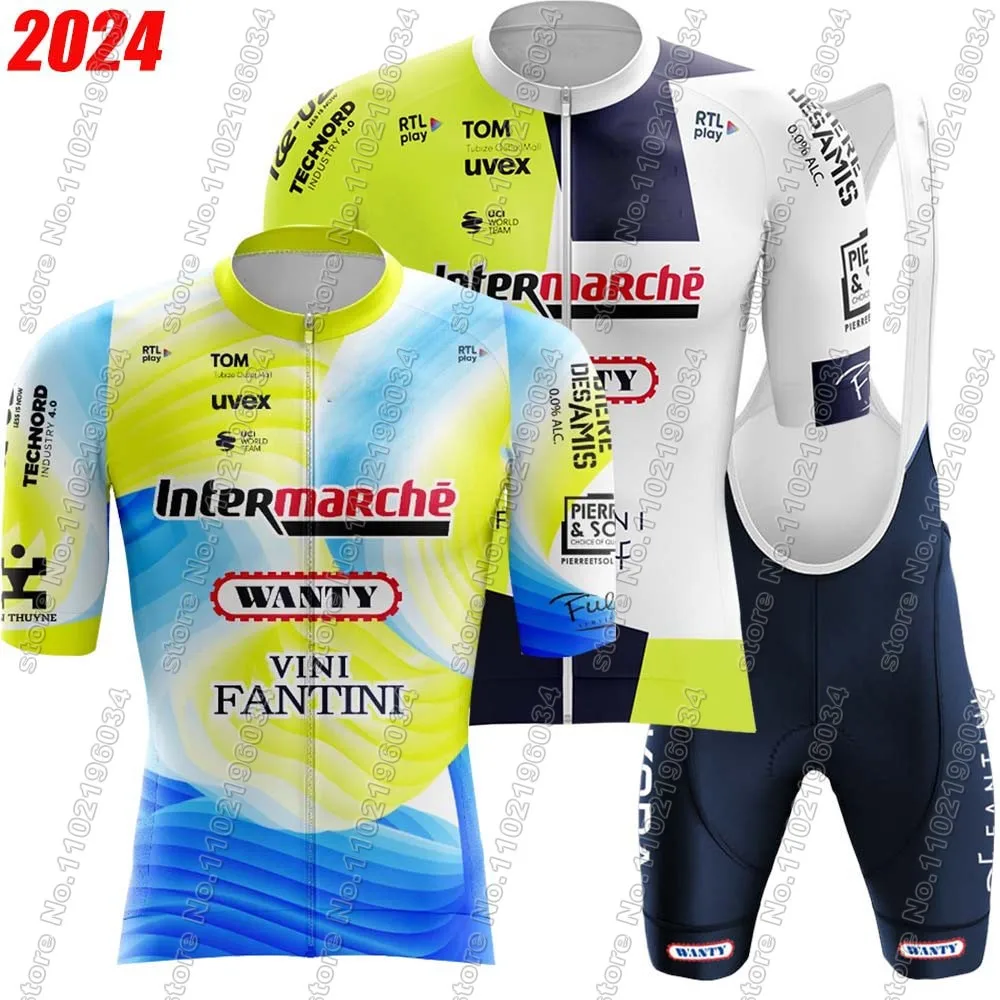 Team Wanty Cycling Jersey 2024 Cycling Jersey Set Short Sleeve Biniam Girmay Belgium Clothing Bike Shirt Suit Bicycle Bib Shorts