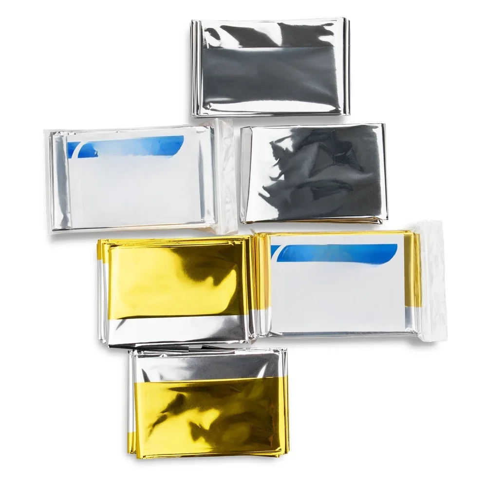 Couverture d'urgence en plein air, Kit de premiers secours militaire, coupe-vent, feuille imperméable, couverture thermique pour le Camping